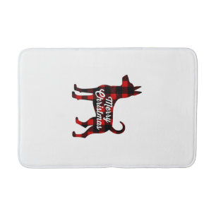Pomsky Kersthuis Hond Moeder Vader Geruite Cadeau Badmat