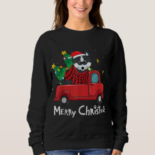 Pomsky Kerstmis Vrachtwagen Boom Mam Pap Hond Xmas Trui