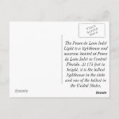 Ponce De Leon Inlet Lighthouse Briefkaart (Achterkant)