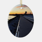 Ponce Inlet Beach Sunset Jetty Florida Ornament (Rechts)