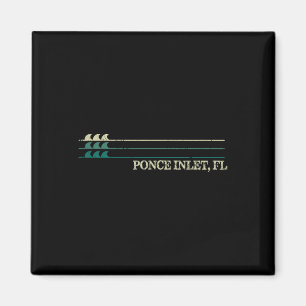 Ponce Inlet Florida Brekende Surfing Retro Golf Magneet