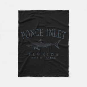 Ponce inlet florida haai retro leisteen kunst viss fleece deken