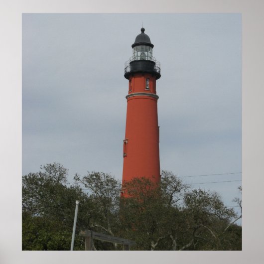 Ponce Inlet Light House boven de bomen Poster (Voorkant)
