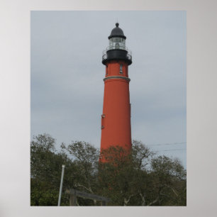 Ponce Inlet Light House Boven de Bomen Poster