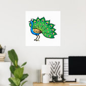 Ponce Peacock Poster (Thuiskantoor)