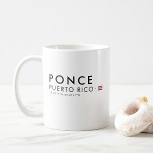 Ponce Porto Rico Coordonnées Cadeau Mug Boricua