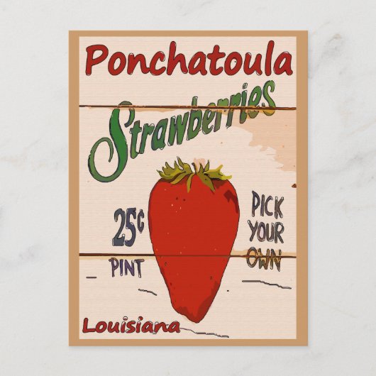 Ponchatoula Aardbeien Kaart (Voorkant)