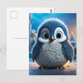 Poncho - Een gladde baby pinguïn Briefkaart (Voorkant / Achterkant)