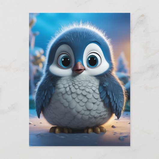 Poncho - Een gladde baby pinguïn Briefkaart (Voorkant)
