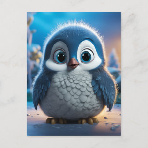 Poncho - Een zachte baby pinguïn Feestdagenkaart