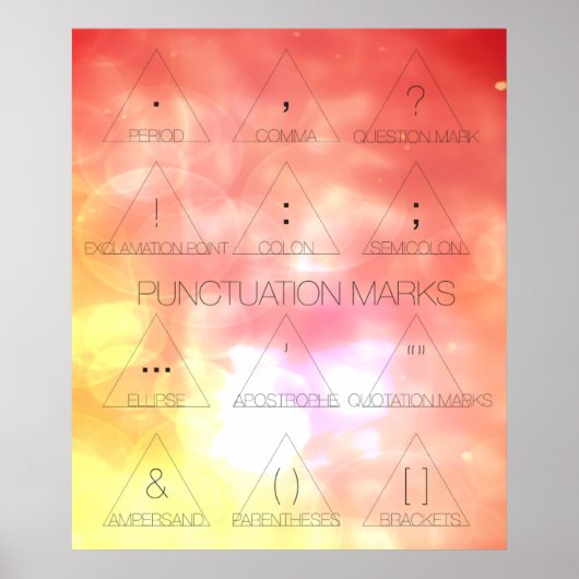 Ponctuation Marques Moderne Poster Typographique (Devant)