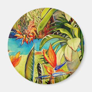 Pond bij de plaatsing van de ananas Oahu Magneet