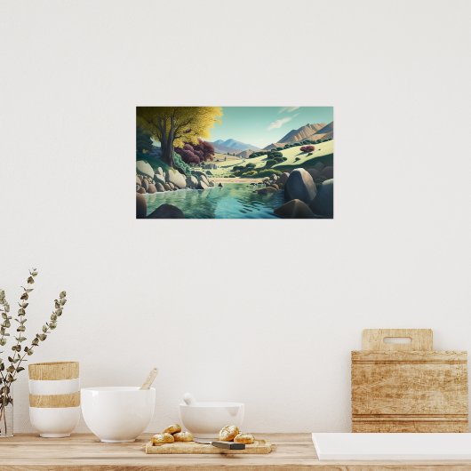 Pond in de vallei poster (Keuken)