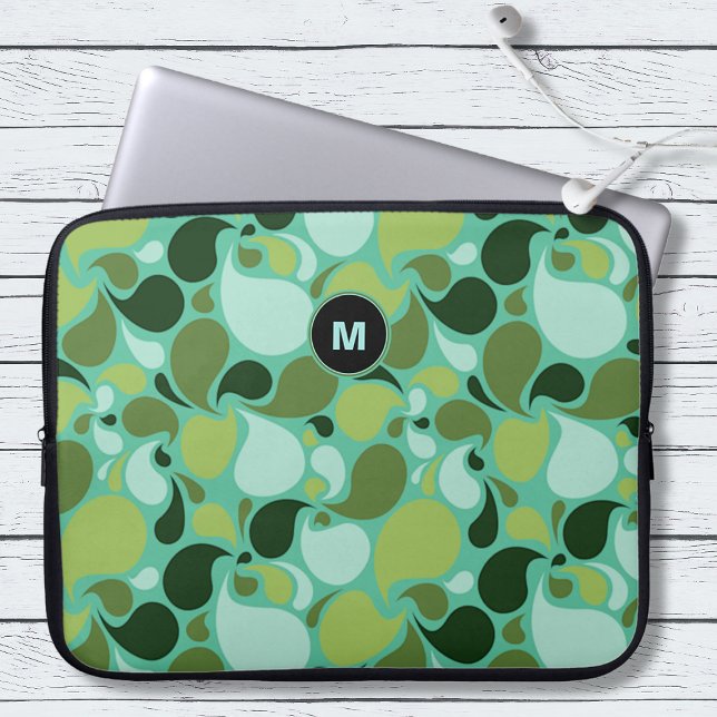 Pond Life Paisley Monogram Laptop Sleeve (Creator heeft geüpload)