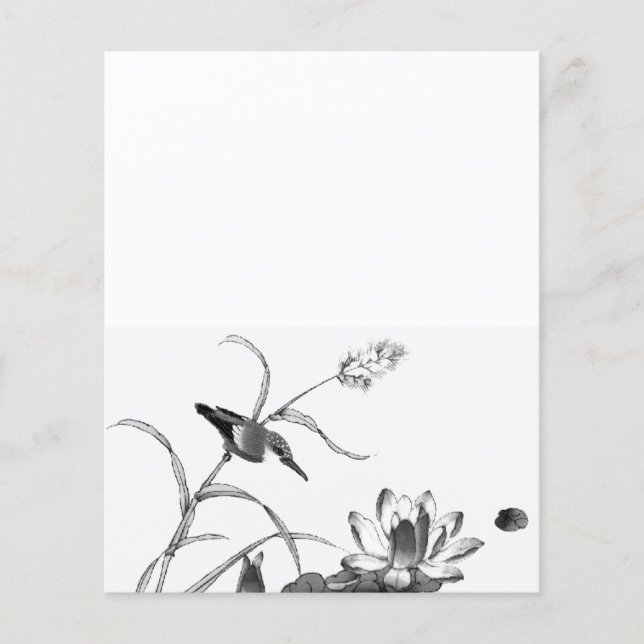 Pond Lotus en Bird (Voorkant)