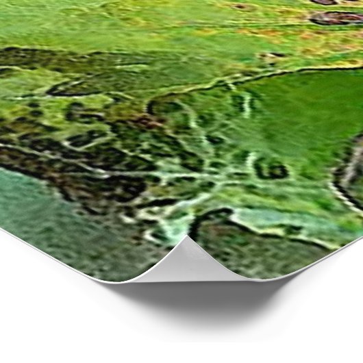 POND LOTUS L Chinese penseel schilderende kunst Poster (Hoek)