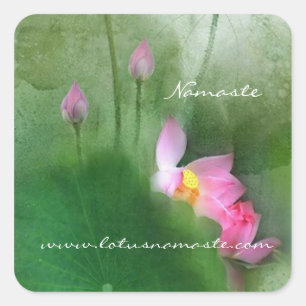 POND LOTUS L Chinese penseel schilderende kunst Vierkante Sticker