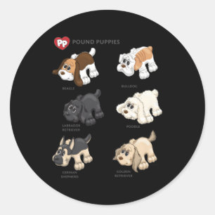 Pond Puppies Puppy Ras leerboek Ronde Sticker