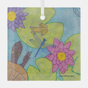 Pond Scene - Glas Ornament