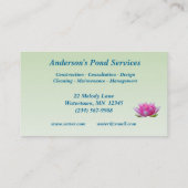 Pond Services Visitekaartje (Achterkant)