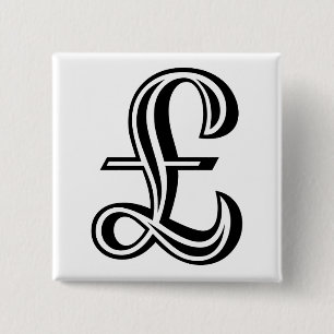 Pond Sign - Zwart Vierkante Button 5,1 Cm