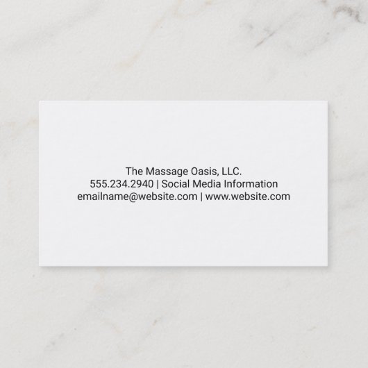 Pond Stones | Sessie voor back-massage Visitekaartje (Achterkant)