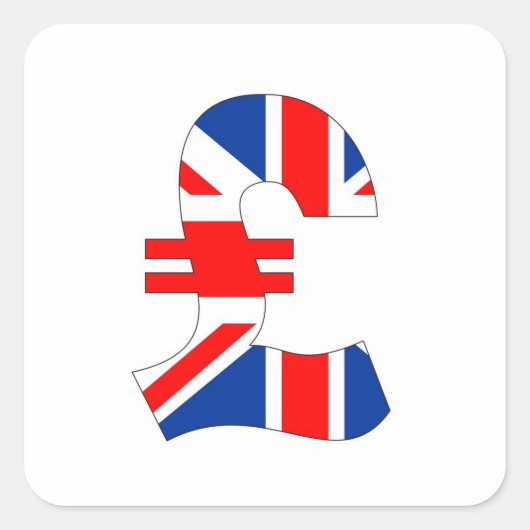 pond valutasymbool geld britse vlag st vierkante sticker (Voorkant)