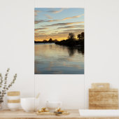 Pond Waterscape Sunset Photo Poster (Cuisine)