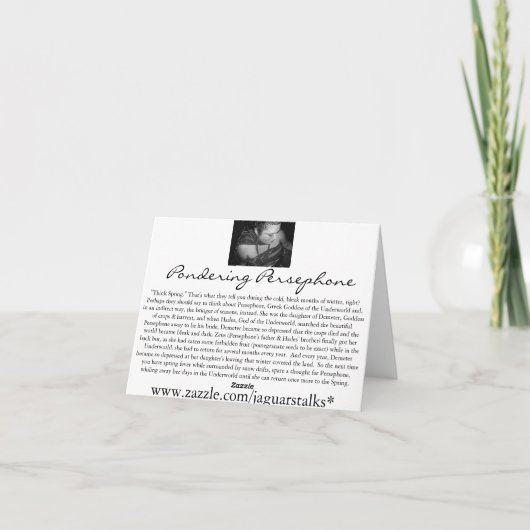 Pondering Persephone ; Carte pour notes (Dos)