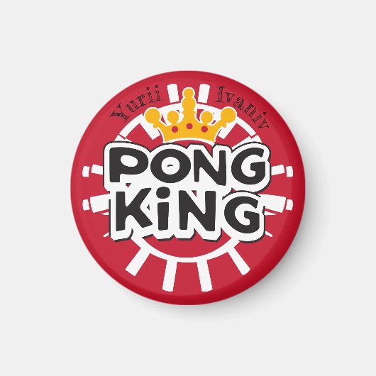 Pong King Red Magneet (Voorkant)