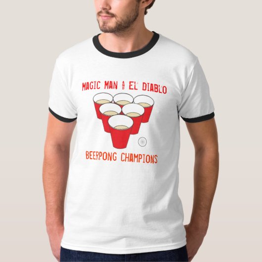 pong, Magisch Man en El Diablo, Beerpong-kampioene T-shirt (Voorkant)