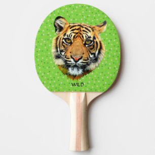 Pong Visage d'animal Tigre sauvage sur raquette de ping