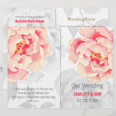 Ponies Modern Floral trouwprogramma (Voorkant / Achterkant)