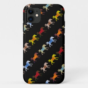 Ponies op zwart iPhone 11 hoesje