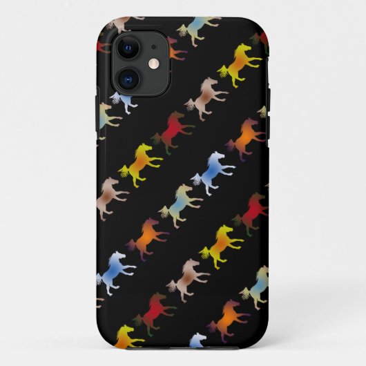 Ponies op zwart Case-Mate iPhone case (Achterkant)