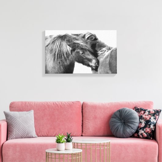 Ponies Scratch Canvas Afdruk (Insitu (Woonkamer))