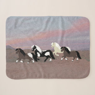 Ponies Sherpa Blanket Deken