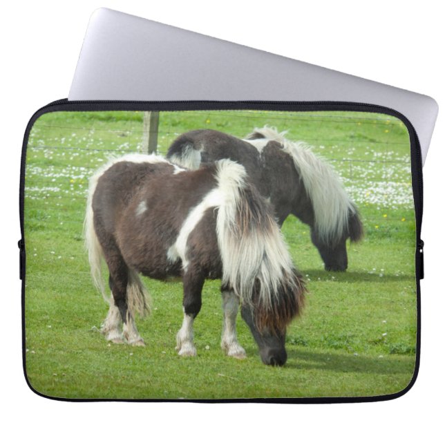 Ponies van raszuivere Shetland Paint Laptop Sleeve (Voorkant)