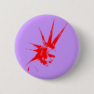 ponkmeisje rood ronde button 5,7 cm