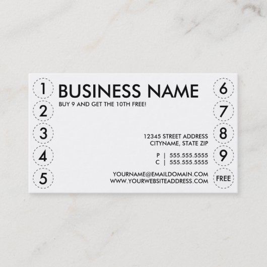 ponskaart klantenkaartje (Voorkant)