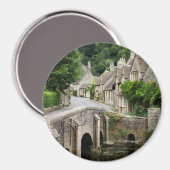 Pont à Castle Combe, aimant rond britannique (Recto/Verso)