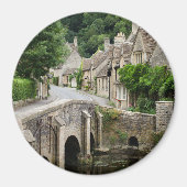 Pont à Castle Combe, aimant rond britannique (Devant)