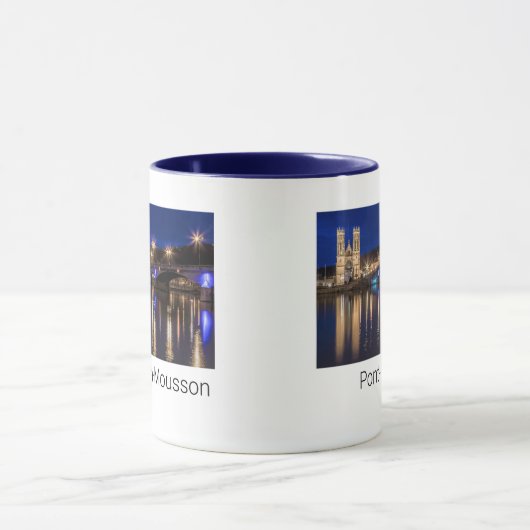 Pont a Mousson Panorama met Moselle Souvenir Mok (Midden)