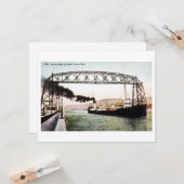 Pont aérien et canal, Duluth, Minn. Carte postale (Devant/Arrière en situation)