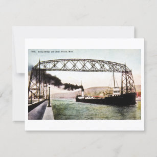 Pont aérien et canal, Duluth, Minn. Carte postale