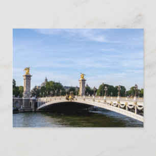 Pont Alexandre III aan de Seine River - Parijs, Fr Briefkaart