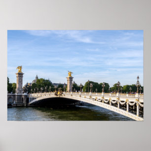 Pont Alexandre III aan de Seine River - Parijs, Fr Poster