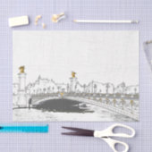 Pont Alexandre III aan de Seine River - Parijs Fra Tissuepapier (Craft)