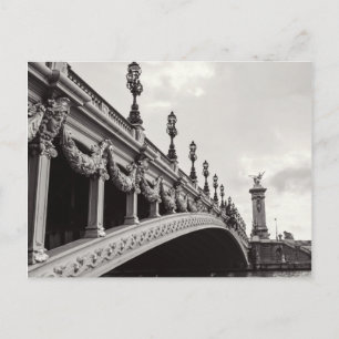 Pont Alexandre III Black en White Paris Briefkaart