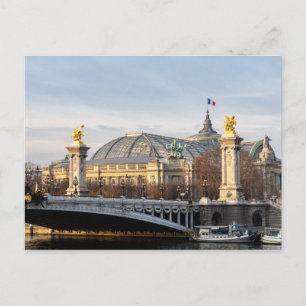 Pont Alexandre III en Grand Palais in het gouden u Briefkaart